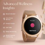 Fastrack Noir Pro 1.19" Super AMOLED Metal Smart Watch with 1000 Nits Brightness, BT Calling, 24/7 Health Suite, Functional Crown, Zinc Alloy Case – Smartwatch for Women (Silver) - Image 4
