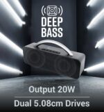 Zebronics Rocket 200 Portable Wireless Speaker with 20W Bluetooth 5.1, FM, USB, AUX, Deep Bass,Media & TWS, Microphone Input, Karaoke,Dual 5.08cm Drives,Call Function(Black) - Image 3