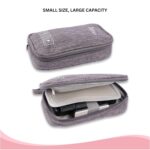 Personalized Tech Organizer Pouch with Name, Travel Cable Organizer Bag for Charger, Power Bank, Earphones,Portable Electronic Accessories Storage Case for Men & Women (Grey) - Image 8