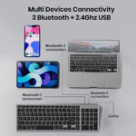 Wireless Keyboard and Mouse Combo, Multi Device Keyboard (3 Bluetooth5.0 + 2.4Ghz USB) Connectivity, Keyboard Protector, Easy Switch, Quiet, Rechargeable, for Computer, Tablet, Mac, Desktop - Image 3