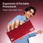 Boat Energyshroom PB300 10000 mAh 22.5W Fast Charging Power Bank (2X Output Ports, Supports Android,iPhone,Tablets,Earbuds) (Martian Red) - Image 6