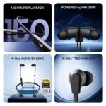 Boat Rockerz Trinity Gen 2, 150hrs Playback, Hi-Res Audio with LDAC, Dual EQs, HiFi DSP 5,ENx Tech, Dual Pair, Beast Mode, ASAP Charge,IPX5, Bluetooth Neckband, Wireless with Mic Earphones (Black) - Image 3