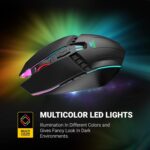Ant Esports GM50 USB Optical Gaming Wired Mouse I 3600 DPI I Multicolour LED Lights I Ergonomic Design I Braided Cable - Black - Image 4