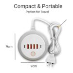 USB Multiport Charger | Charging Socket 4 Ports,Portable Wall Fast Charger with Touch Light for Laptop, Mobile Phones and Etc - Image 3