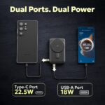 Tempt Newly Launched Flair 10000mAH Magsafe Power Bank | in Built Stand | Wireless | 2 Output | 22.5W Fast Charging with Digital LED Indicator- Black - Image 4