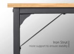 STAR WORK - Computer Desk Study Writing Table with 2 Hooks for Home Office, Modern Simple Style PC Desk, Black Metal Frame Laptop Table with Storage Bag (30"(H) X40(W) X19(D) in) - Image 5