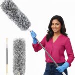 Microfiber Feather Duster Bendable & Extendable Fan Cleaning with 100 inches Expandable Pole Handle for High Ceiling Fans,Window Blinds, Furniture (3) - Image 4