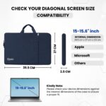 Dyazo 15.6 Inch Laptop Sleeve with Handle & Charger Pouch | Water-Resistant Shockproof Carry Case with Front Pocket | Compatible for MacBook, HP, Dell, Lenovo, Acer, Microsoft & Other Notebooks (Blue) - Image 3
