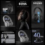 HAMMER Bash Max Over The Ear Wireless Bluetooth Headphones with Mic, Button Control, Deep Bass, Upto 40 Hours Playtime, Bluetooth 5.3, Type C Charging, Comfort Fit, Workout/Travel (Blue) - Image 4