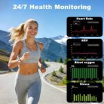 Smart Bracelet for Women Men, Health Activity Fitness Trackers, All-Day Continuous Heart Rate/HRV/Stress Monitor, 24H Sleep Tracker, Multiple Sports Modes Smart Band with Free APP 2 Bands - Image 3