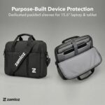 14L Professional Office Bag | Stylish Messenger Bag for Man | Up to 15.6'' | 3X Water-Resistant | Rainproof Zippers | Tablet Sleeve & Multiple Organisers | Premium Laptop Bags for Men & Women - Image 5