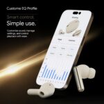 Fire-Boltt Newly Launched Aero Luxe TWS Earbuds with Custom EQ, Bluetooth 5.4 Wireless Earphones, 70H Playtime, Fast Charging Case, 50ms Low-Latency Gaming & Touch Controls Sandstone Beige - Image 5