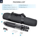 INNOREL GT284C Carbon Fiber Tripod Professional Compact Portable Tripod for Digital DSLR Camera Heavy Duty Camera Stand Support 29mm Tube Max Load 20kg with Special-Shaped Center Column - Image 6