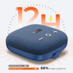 Tribit StormBox Micro 2 Portable Speaker: 90dB Loud Sound Deep Bass IP67 Waterproof Small Speaker Built-in Strap, 12H Playtime Long Battery 120ft for Outdoor Camping Biking (Blue) - Image 4
