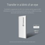 Transcend 250GB External SSD USB 3.1 Gen 2, Type-C, ESD260C Portable External Solid-State Drive,Silver - TS250GESD260C - Image 4