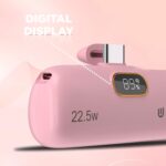 UNIX UX-1538 Slim 5000mAh Power Bank | 22.5W Fast Charging | Built-in Lightning & Type-C Cables | Digital Display | Ultra-Compact Mini Capsule Design | BIS Certified (Pink) - Image 6