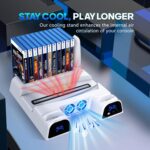 New World For PS5 Pro, PS5 Slim,PS5 fat Cooling Station Stand with Controller Charging Station for PS5 Digital & Disc Edition Console, For All PS5 & PS5 Slim Accessories with 3 Level Cooler Fan - Image 3