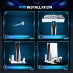 New World For PS5 Pro, PS5 Slim,PS5 fat Cooling Station Stand with Controller Charging Station for PS5 Digital & Disc Edition Console, For All PS5 & PS5 Slim Accessories with 3 Level Cooler Fan - Image 6