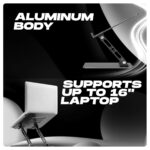 Cosmic Byte LS100 Aluminum Laptop Stand, Support Upto 16" Laptops, 8 KG Load, Adjustable Height, Heat Dissipation Vents (Black) - Image 3