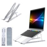 Aluminum Tabletop Laptop Stand Ergonomic Foldable Portable Laptop Stand Holder Compatible for MacBook, HP, Dell, Lenovo & All Other Notebook (Sliver) - Image 3
