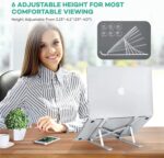 Aluminum Tabletop Laptop Stand Ergonomic Foldable Portable Laptop Stand Holder Compatible for MacBook, HP, Dell, Lenovo & All Other Notebook (Sliver) - Image 4