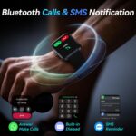 Smart Watches for Men Android & iPhone, 1.8" Alexa Built-in Smartwatches Fitness Tracker Watch with Bluetooth Calls, IP68 Waterproof, Heart Rate/Sleep/SpO2 Monitor, 110 Sport Modes - Black - Image 3