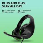HyperX Cloudx Stinger Gaming Headphones, 3.5Mm Wired Connectivity, 40Mm Sound Drivers, Lightweight, Over Ear, Swivel-to-Mute Mic, Xbox-Licensed, Signature Memory Foam, Black-Green, 275G, 4P5K1AA - Image 3