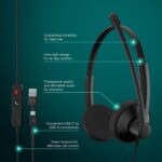 EPOS Impact 100 UC Stereo USB-C+A Headset with Microphone, Universal Communications, Noise-Cancelling Mic, Lightweight, Call Control, USB Adapter, Soft Earpads, Professional Business Use - Image 3