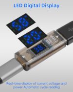 GELRHONR USB A to USB C Adapter with LED Digital Display,10Gbps 3.2 USBC Female to USB A Female Connector,for PC,Laptop,Mobile Phone,Power Bank (140W F to F) - Image 3