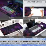 Desk Mouse Mat, Extended Gaming, Office Keyboard Pad, Waterproof Non-Slip Surface, Stitched Edge Anti-Fray Thick Fabric Rubber Base Mat for Home Laptop Study or Work Setup - Image 5