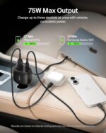 Belkin USB C Car Charger 75W w/ 30in Retractable USB C Cable - iPhone Charger, Compatible with iPhone 16 & 15 Series, Galaxy S25 Series, AirPods, Tablet, MacBook, Chromebook, etc. - Travel Essentials - Image 3