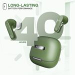 BERTH X20 Audio Earbuds with 40ms Low Latency, Bluetooth 5.5, 40H Playtime, Wireless Earbuds with Deep Bass, 13 mm Driver, Siri & OK Google Voice Assistant Support, Ergonomic Fit – Basil Green - Image 3