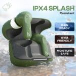 BERTH X20 Audio Earbuds with 40ms Low Latency, Bluetooth 5.5, 40H Playtime, Wireless Earbuds with Deep Bass, 13 mm Driver, Siri & OK Google Voice Assistant Support, Ergonomic Fit – Basil Green - Image 6