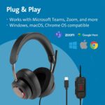 Kensington H2000 USB-C Over-Ear Wired Headset with Noise Cancelling Microphone, Memory Foam Earpads, Busy Light & Travel Bag, for Windows, Mac & Chromebook – Office & Call Center Headphones - Image 3