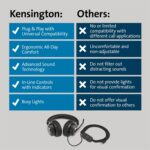 Kensington H2000 USB-C Over-Ear Wired Headset with Noise Cancelling Microphone, Memory Foam Earpads, Busy Light & Travel Bag, for Windows, Mac & Chromebook – Office & Call Center Headphones - Image 6