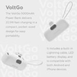One Life VoltGo Power Bank, 5000mAh, 22.5W Fast Charging, Built-in Cables, LED Display, Black (White) - Image 6