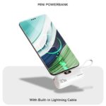One Life VoltGo Power Bank, 5000mAh, 22.5W Fast Charging, Built-in Cables, LED Display, Black (White) - Image 7