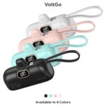 One Life VoltGo Power Bank, 5000mAh, 22.5W Fast Charging, Built-in Cables, LED Display, Black (White) - Image 8