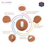CLADD INTERNATIONAL Vegan Leather Round Mouse Pad Wrist Rest | Ergonomic Stitched Edge | Cushion Foam Support & Pain Relief | Computer Laptop Home & Office Non-Slip Hard Base | Tan - Image 5