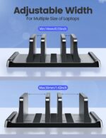 VAYDEER 3-Slot Vertical Laptop Stand Made of Premium ABS Plastic 4 in 1 Design Space-Saving Adjustable Desk Organizer for All MacBook/Chromebook/Surface - Image 4