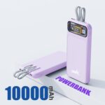 Unix UX-1513 10000mAh Slim Power Bank with Fast Charging | Dual USB Output, Type-C Input/Output, Digital Display | Multi-Layer Protection – Portable Battery Backup for iPhone, Android - (Purple) - Image 3