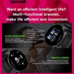 Smart Watch for Men, Fitness Tracker with Heart Rate Monitor, Blood Pressure Monitor, Black - Image 4