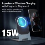 AGARO Elegant Wireless Charger, 15W, Qi-Certified, Charging Stand for iPhone 15/15 Plus/15 Pro/15 Pro Max, 14/14 Plus/14 Pro/14 Pro Max & 13/12/11 Series - Image 4