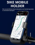 Waterproof Bike Mobile Holder for Handlebar 360° Rotation Phone Mount Universal Mobile Stand for All Smartphones Shockproof & Anti Slip Grip Bicycle Accessories (Black) - Image 5