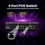 Hawk vision 4 Port POE , HV-X402-PS PoE Network Switch, 4-Port 10/100Mbps with 2 Uplink Ports, IEEE 802.3af/at, 78W Budget, 250m Range, Plug and Play - Image 3