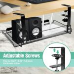 Seadra No Drilling Under Desk Cable Management Metal Cable Management Tray Under Desk with Clamp - Image 5