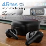 GOBOULT Made in India K10 Ear Buds Wireless with 50H Playtime, 4 Mics Clear Calling, 45ms Low Latency Gaming, IPX5, 10mm Bass Drivers Earbuds Bluetooth Wireless Earphones(Pure Black) - Image 4