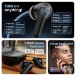 GOBOULT Made in India K10 Ear Buds Wireless with 50H Playtime, 4 Mics Clear Calling, 45ms Low Latency Gaming, IPX5, 10mm Bass Drivers Earbuds Bluetooth Wireless Earphones(Pure Black) - Image 6