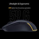 ASUS TUF Gaming M3 Gen II Gaming Mouse, Wired, 59g Lightweight, IP56 dust & Water Resistance, Antibacterial Guard, 8K DPI Optical Sensor, 6 Programmable Buttons, Teflon Mouse feet, Black - Image 3