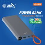 Unix 10000mAH Li-Polymer, Micro-USB and Type C Input Port, Power Bank 3i with 18W Fast Charging (UX-1522, Grey) - Image 3